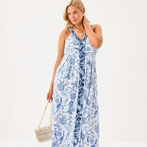 NWOT LILLY PULITZER Carmilla Maxi Dress Resort White Barefoot Beachcombers